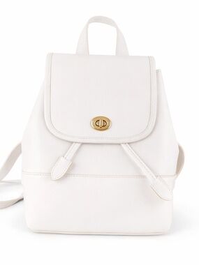 Coach Turnlock Leather Backpack White Classic Gold Hardware NWOT Clean Condition